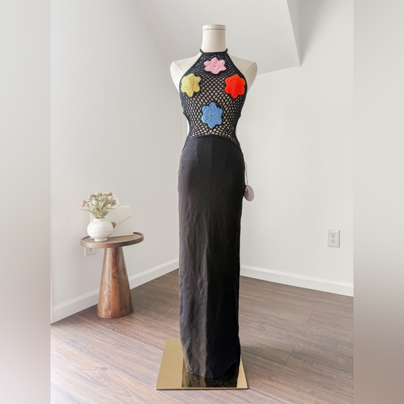 Staud Jacqueline Flower Mesh Column Dress - Picture 4 of 11